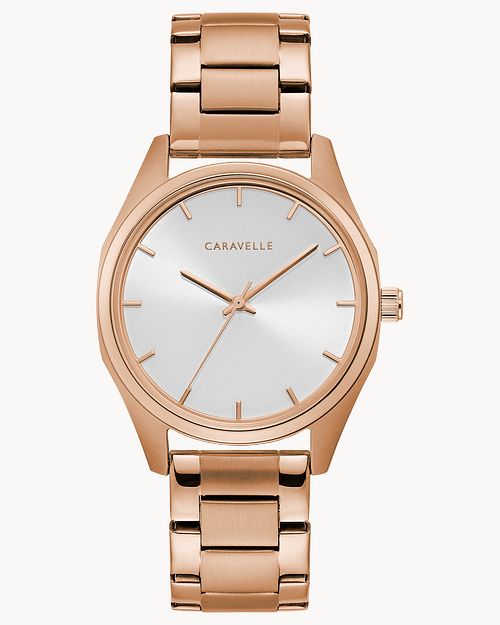 Caravelle women's watch rose gold discount